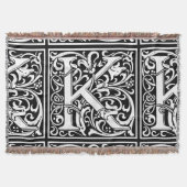 Letter K Medieval Monogram Art Nouveau Decke (Vorderseite)