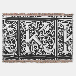 Letter K Medieval Monogram Art Nouveau Decke