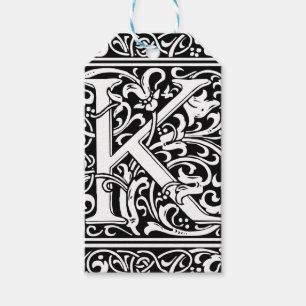 Letter K Medieval Monogram Art Nouveau Geschenkanhänger