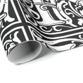 Letter K Medieval Monogram Art Nouveau Geschenkpapier (Rolleneckpunkt)