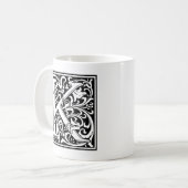 Letter K Medieval Monogram Art Nouveau Kaffeetasse (Vorderseite Links)