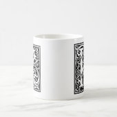 Letter K Medieval Monogram Art Nouveau Kaffeetasse (Mittel)