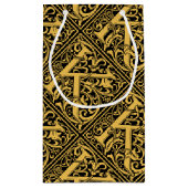 Letter K Medieval Monogram Art Nouveau Kleine Geschenktüte (Rückseite)