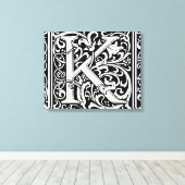 Letter K Medieval Monogram Art Nouveau Leinwanddruck (Insitu (Holzboden))