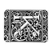 Letter K Medieval Monogram Art Nouveau Magnet (Horizontal)