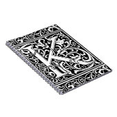 Letter K Medieval Monogram Art Nouveau Notizblock (Rechte Seite)