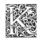 Letter K Medieval Monogram Art Nouveau Notizblock (Vorderseite)