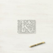 Letter K Medieval Monogram Art Nouveau Post-it Klebezettel (Auf Schreibtisch)