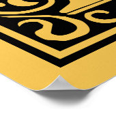 Letter K Medieval Monogram Art Nouveau Poster (Ecke)