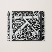 Letter K Medieval Monogram Art Nouveau Puzzle (Horizontal)