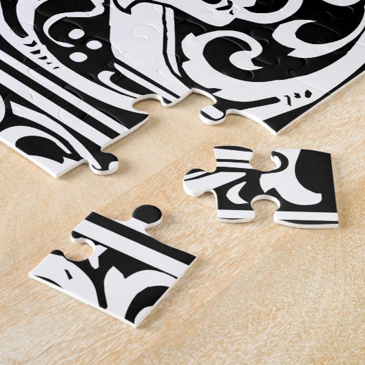 Letter K Medieval Monogram Art Nouveau Puzzle (Seite)