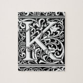 Letter K Medieval Monogram Art Nouveau Puzzle (Vertikal)