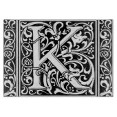 Letter K Medieval Monogram Art Nouveau Schneidebrett (Vorderseite)