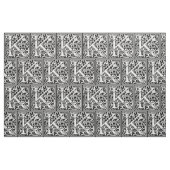 Letter K Medieval Monogram Art Nouveau Stoff (Fat Quarter (45,7 x 55,9 cm))
