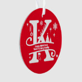 Letter K Monogram Anfangsname Familienname Gruß Ornament (Vorderseite)