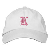 Letter K Monogram, bestickt Bestickte Kappe (Vorderseite)