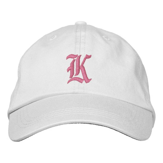 Letter K Monogram, bestickt Bestickte Kappe (Vorderseite)