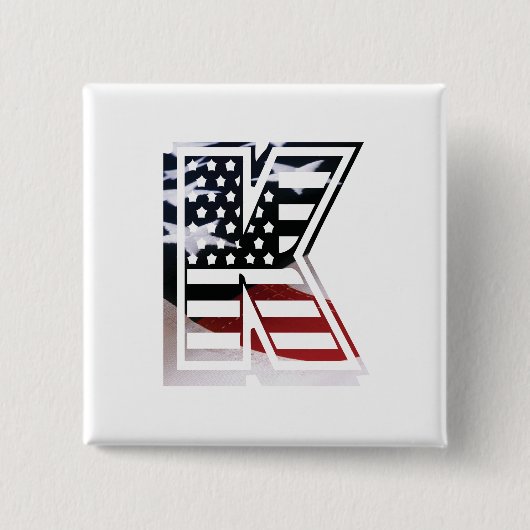 Letter K Monogram Initial USA Button (Vorderseite)