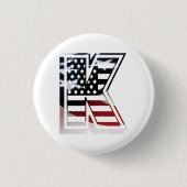 Letter K Monogram Initial USA Button (Vorderseite)
