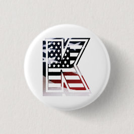 Letter K Monogram Initial USA Button