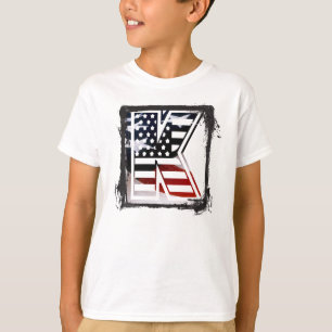 Letter K Monogram Initial USA T-Shirt