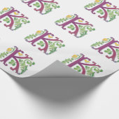 Letter K Monogram-Lilie Geschenkpapier (Ecke)