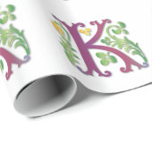 Letter K Monogram-Lilie Geschenkpapier (Rolleneckpunkt)
