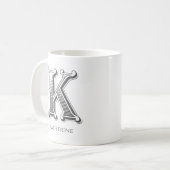 Letter K Monogram Modern Name Coffee Tasse (Vorderseite Links)