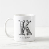 Letter K Monogram Modern Name Coffee Tasse (Links)