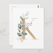 Letter K Monogram Postkarte (Vorne/Hinten)