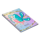 Letter K Monogram Watercolor Niedlich Mermaid Kind Notizblock (Rechte Seite)