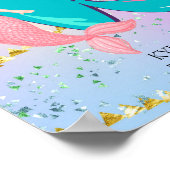 Letter K Monogram Watercolor Niedlich Mermaid Kind Poster (Ecke)