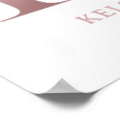 Letter K Monogram Watercolor Rose Florals Kinderzi Poster (Ecke)