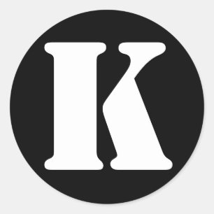 Letter K Stencil Alphabet von Janz Black Runder Aufkleber