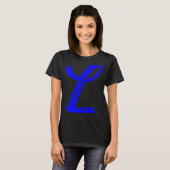Letter L Alphabet Large Blue Graphal T-Shirt (Vorne ganz)