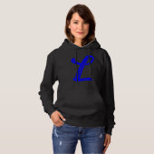 Letter L Alphabet Large Blue Graphic Initial Hoodie (Vorne ganz)