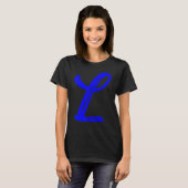 Letter L Alphabet Large Blue Graphic Initial T-Shirt (Vorne ganz)