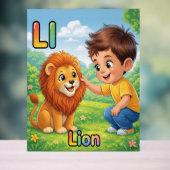 Letter L Alphabet Poster – L is for Lion (Neutral)