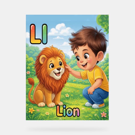 Letter L Alphabet Poster – L is for Lion (Vorderseite)