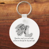 Letter L angel monogramm alphabet anfänglich Schlüsselanhänger (Vorderseite)