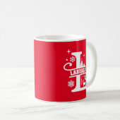 Letter L Christmas Monogram Initial Name Red Kaffeetasse (VorderseiteRechts)