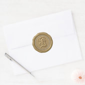 *~* Letter L Diamond Circle GOLD Wax Siegel Sticke Runder Aufkleber (Umschlag)