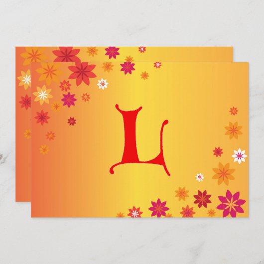 Letter L Einladung (Vorne/Hinten)