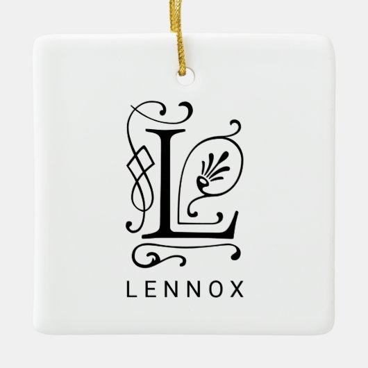 Letter L Elegant Monogram Christmas Ornament (Vorderseite)