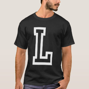 Letter L fett Kontur in weiß Groß T-Shirt