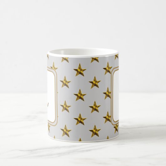 Letter L Gold Silver Stars Accent Monogram Initial Kaffeetasse (Mittel)