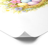 Letter L Gold Spring Nature Monogram White Bunny Poster (Ecke)