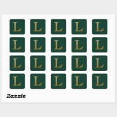 Letter L Gold Square Sticker (Blatt)