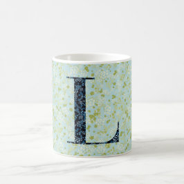 Letter L hellgrün und blau Freiheit Kaffeetasse