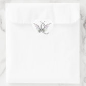 Letter L Initial Monogram mit Angel Wings & Halo Herz-Aufkleber (Tasche)